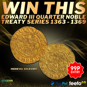 Edward III hammered gold quarter noble coin