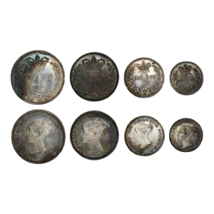 Victorian silver maundy set