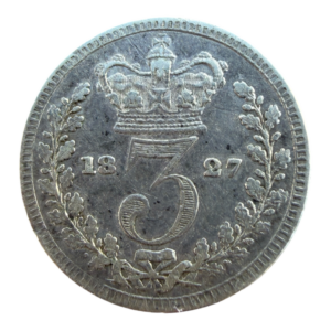 king george IIII silver three pence